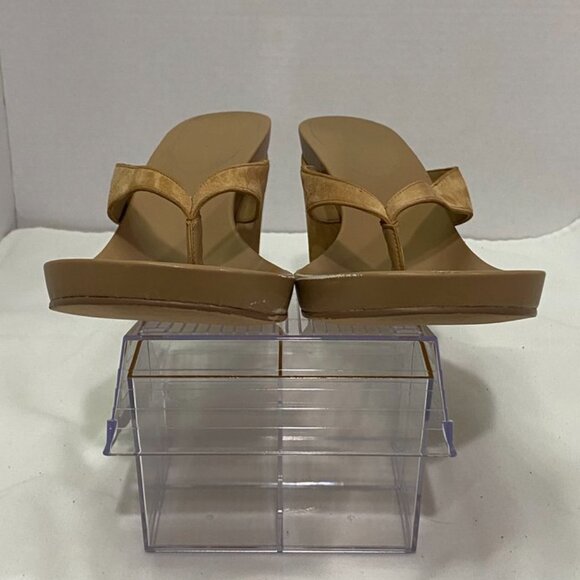 Jeffrey Campbell Liezel Platform Wedge Flip Flop Sandals Natural Suede 11 - Picture 6 of 13